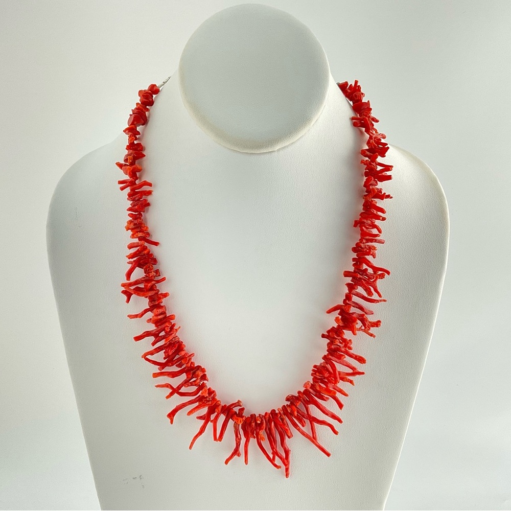 Vintage Branch Coral Necklace, Orange, 21" Long, Beach Girl, Coastal Cowgirl - Picture 1 of 13